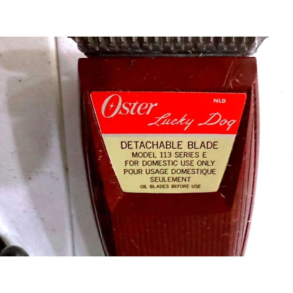 Oster Lucky Dog Pet Clippers Model 113 Series E Burgundy Detachable Blade USA